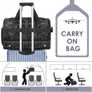 Bolsa de Viaje de Gran Capacidad de 42L con Compartimento Independiente para Zapatos, Bolsa de Aseo con Diseño Impermeable para Llevar en el Avión - Product Image 4