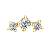 Métal éternel Style classique 14K or massif Piercing d'oreille Bijoux de cartilage Pierres de zircon Push-In Bijoux de piercing de mode