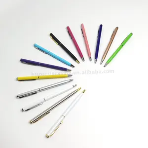 1.0mm 2021 Gift Promotional Ball Pen Customized Logo Black White Slim Metal Body Twist Ballpoint Pen