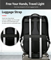 Ransel Laptop Anti Maling Tahan Air Mudah Dibersihkan Port USB Kapasitas Besar Penggunaan Sehari-hari Luar Ruangan Ramah Lingkungan Bahan Oxford Ransel Perjalanan