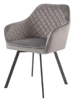Haute qualité nouveau design chrome arc jambe gris tissu/velours chaise de salle à manger à vendre