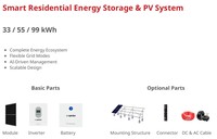 Système de stockage d'énergie résidentiel photovoltaïque de 33 kW, type N, pour technologie à rendement de 22,2 % à 23,3 % pour une énergie propre