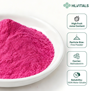 Poudre de pitaya rouge séchée par pulvérisation, 100 % soluble dans l'eau, à haute teneur en jus, pour boissons et pâtisseries - Product Image 3