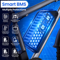 Batterie de vélo électrique au lithium 48V 26Ah, livraison rapide depuis l'entrepôt de Californie, cellules de type 21700 5200mAh, BMS 50A avec chargeur 3A inclus