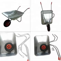 Brouette robuste galvanisée, capacité 85L, chariot de jardin avec pneu pneumatique pour jardin, ferme, transport de matériaux de construction