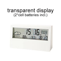 Réveil Transparent EMAF, Décoration de Bureau, Style Ins, Horloge Météo Numérique Intelligente, Horloges de Table, Décoration Intérieure