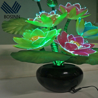 Rose Artificielle Fleur Lampes Fibre Optique Fleur Éclairage Romantique Veilleuses Chambre Dortoir Table Bonsaï Lampe