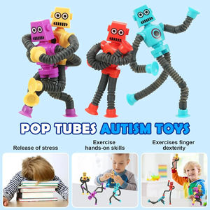 Grappige Telescopische Stretch Zuignap Robot Speelgoed Stress Reliëf Puzzel Met Dieren Lastig Kind Kind Cadeau - Product Image 2