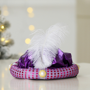 Sombreros de Reyes de Halloween para hombre, sombreros árabes, decoraciones, sultán, príncipe Indio, sombreros de rey, tocado de plumas para accesorios de fiesta de Cosplay dorado - Product Image 3