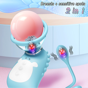 Vibrador 3 en 1 con ventosa para el pecho, bola vaginal Anal, punto G, estimulador del clítoris, vibrador de succión de pezón para mujeres, juguete sexual para adultos - Product Image 2