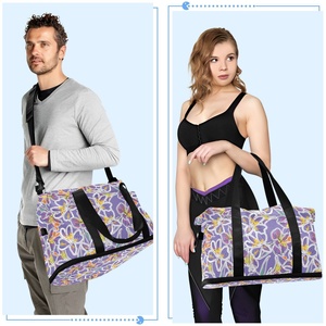 Aloha Hawaiian Lavender Flower Design Travel Carry on Duffel <b>Trolley</b> Bags Luggage Weekender Overnight Lightweight Duffel Bag - Product Image 5