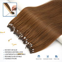 Lanxun Remy Micro Ring Loop Echthaar-Extensions mit Mikroperlen, Einfach Anzubringen und zu Entfernen, Seidig Weiche Micro Ring Haarverlängerungen