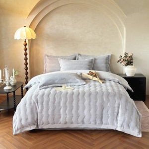 2025 Mới Sang Trọng Màu Rắn Lớp Matte Cao Gram Trọng Lượng Thỏ Sang Trọng Giả Lông Chất Lượng Cao Mùa Đông Mềm Mại Fluffy Ấm Bộ Đồ Giường Bộ - Product Image 2