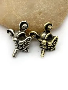 Colgante de calavera de rata fumadora con cuentas de latón, llavero de ratones de dibujos animados góticos, accesorio duradero para pulsera DIY, producto de fidget spinners - Product Image 6