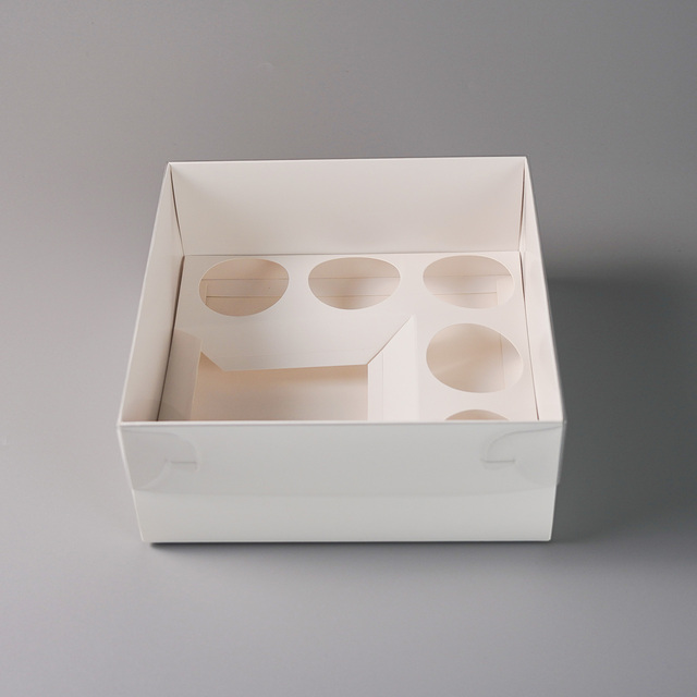 Custom Logo Small Cake Box and Cupcake Packaging White Card Bento Cake Box