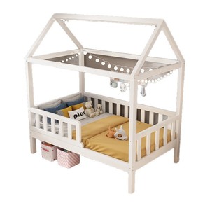 Letto in Legno Massello Stile Nordico, <span class=keywords><strong>Culla</strong></span> Modulare per Bambini, Letto Basso Creativo in Stile Tatami per Ragazzi e Ragazze, per Pensioni - Product Image 5