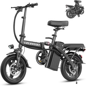 Bicicleta Eléctrica Plegable LelekuaI de 14 Pulgadas, Motor sin Escobillas de 500W, Batería de Litio, Alcance de 32 Millas, Bicicleta Eléctrica para Desplazamientos - Product Image 1