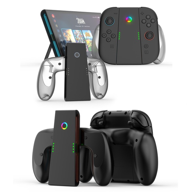 Ergonomic Holder Bracket Accessories with Charging Cable Fast Charging Grip for Switch 2