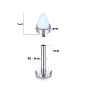 Opaal Kogel Top Implantaat Kwaliteit Titanium Intern Schroefdraad Labret Studs Lip Piercing Sieraden Voor Kin Monroe Oor Kraakbeen - Product Image 2