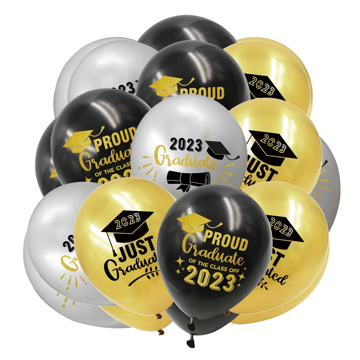 2023 Graduation Theme Birthday Balloon Set Graduation Ceremony Decoration Bachelor Hat Cake Topper And Flag