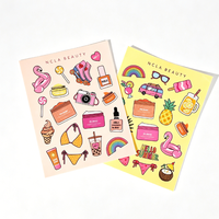 Feuille d'autocollants découpés à la forme, imperméables, design tendance, impression personnalisée avec surface mate pour le bricolage des enfants