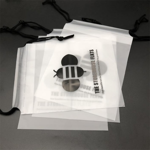 Bolsas de embalaje coloridas de plástico esmerilado, bolsas de polietileno con cordón para el pelo, <span class=keywords><strong>precio</strong></span> de fábrica - Product Image 2