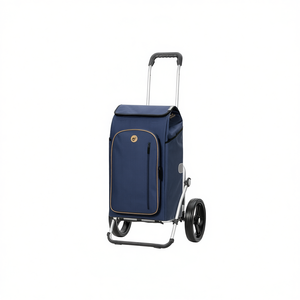 Royal Shopper Folke Shopping <b>Trolley</b> Navy Blue <b>Foldable</b> With Wheels For Grocery And Travel Use - Product Image 2