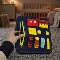 Livre silencieux en feutre alphabet pour tout-petits, planche d'apprentissage de l'association des lettres avec pièces Velcro, jouet Montessori ABC