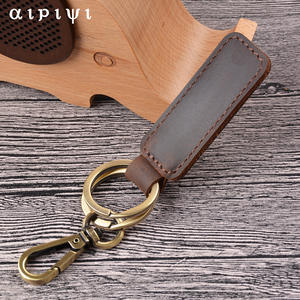 Porte-clés en cuir de <span class=keywords><strong>vachette</strong></span> de première qualité, cuir véritable, personnalisé, fait à la main, durable, de haute qualité, rétro, antique-bronze, porte-clés de voiture - Product Image 2