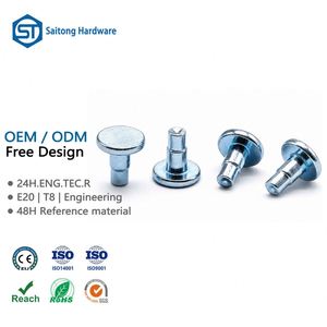 Remaches escalonados personalizados de 3mm-5mm con cabeza plana y hombro sólido, de acero al carbono y aluminio, certificados ISO 9001, para maquinaria, servicio OEM - Product Image 1