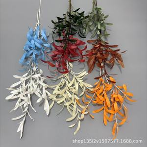 Fleurs artificielles Qiye, feuille d'olivier, tige unique, 10 branches, style forêt en soie, décoration de mariage et de Pâques - Product Image 3