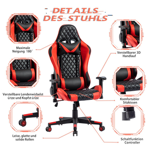 Chaise <span class=keywords><strong>Gamer</strong></span> en Gros Design Ergonomique Haute Gamme Cuir Coussin en Mousse Douce Accoudoirs 2D Meubles de Salle de Jeux Chaise de Jeu - Product Image 5