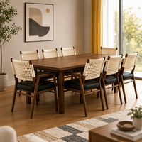 MULIGNA Chaise de réception et table à manger en bois, style Wabi-Sabi, luxe léger, moderne, pour hôtel, café, entreprise, restaurant
