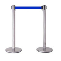 Poteau de guidage rétractable en acier inoxydable 201 avec miroir, barrière de file d'attente, poteau de guidage à sangle