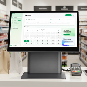 Direktverkauf ab Werk Ultra-Dünnes Touchscreen-Kassensystem Windows <span class=keywords><strong>POS</strong></span>-System Einzelhandels-Registrierkasse Kassierer-Computer - Product Image 1