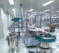 Machine compacte rotative automatique de remplissage et de bouchage de liquides avec pompe volumétrique à piston à lavage d'air GMP pour petits flacons de sérum et d'huile