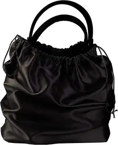 Özel Logo lüks saten ipli çanta için toz torbaları ipek toz torbası elbise takı elbise ayakkabı