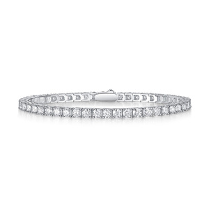 925 Sterling Silver Moissanite Tennis <b>Bracelet</b> for Men and Women Hiphop Rock 18K Gold Plated Jewelry - Product Image 1
