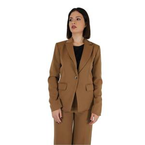 Veste pour femme marron à bouton unique, design à revers, tenue formelle - Product Image 5