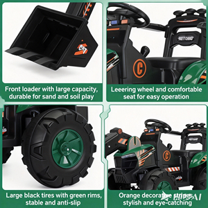 全电动手臂挖掘儿童玩具车装甲底盘加大座椅儿童挖掘机带早教灯光音乐 - Product Image 5