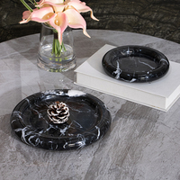 Plateau de service et de rangement décoratif en marbre naturel, design personnalisé, diamètre 230*30mm, diamètre 170*30mm, style moderne, qualité supérieure pour la maison