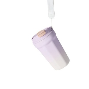 Taza de Café de Acero Inoxidable, Taza Térmica con Revestimiento Interior de Cerámica, Taza para Auto, Botella de Agua Portátil con Pajita, 400 ml, Mantiene la Temperatura Fría de 12 a 24 Horas, Unisex - Product Image 5