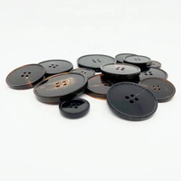 Kustom hitam & coklat 15mm 20mm kancing klakson Blazer asli alami untuk setelan