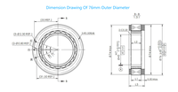 Moteur de bras robotisé série U76 48VDC, 76 mm de diamètre extérieur, 3000 tr/min, couple élevé, moteur à joint creux de précision pour l'actionnement des robots