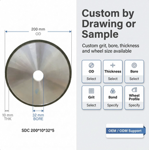 Mola Diamantata SDC con Legante in Resina Personalizzata per Utensili in Carburo 200x10x32x5 Affilatura Sbavatura Rettifica di Precisione OEM ODM - Product Image 2