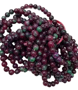 Red and Green Treasure Color Jade 6-16mm 7.5 inch Bracelet Jade Bracelet bead chain
