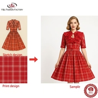 Vestido Marinero Vintage Personalizado de Alta Calidad, Estilo Retro de los Años 50, Vestido Náutico para Mujer, Fabricación OEM ODM, BSCI OEKO-TEX, Azul Marino, Estilo Rockabilly