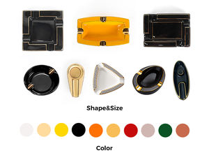 Cenicero de cigarro de cerámica de porcelana con ranura de lámina de oro de lujo de forma redonda con diseño de logotipo personalizado y caja de regalo - Product Image 4