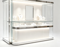 Présentoir à bijoux élégant plaqué or GZowin, de haute qualité et durable, vitrine en verre pour magasin de bijoux de luxe