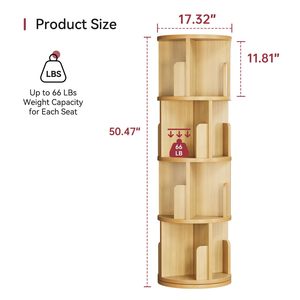 Estantería de libros para niños, estantería de libros apilable, giratoria, redonda, moderna, de 5 niveles, 360 - Product Image 5